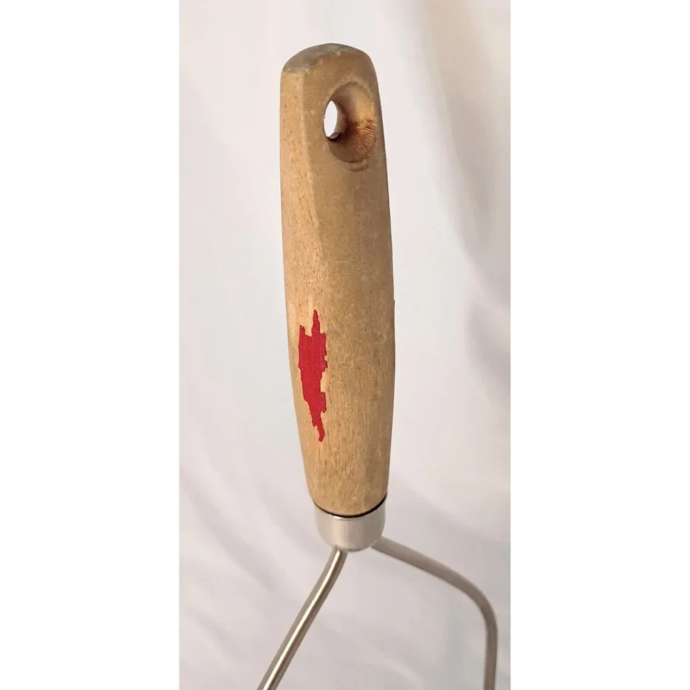 Antique Potato Masher with Chipped Red Paint Farmhouse